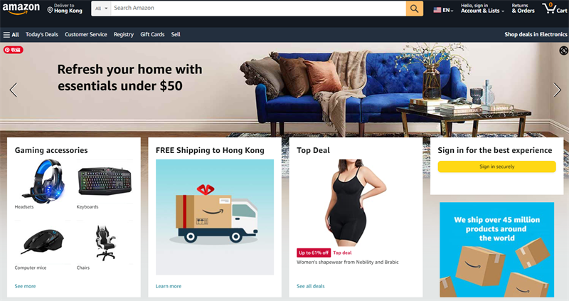 亞馬遜美國站 Amazon.us 網(wǎng)址入口